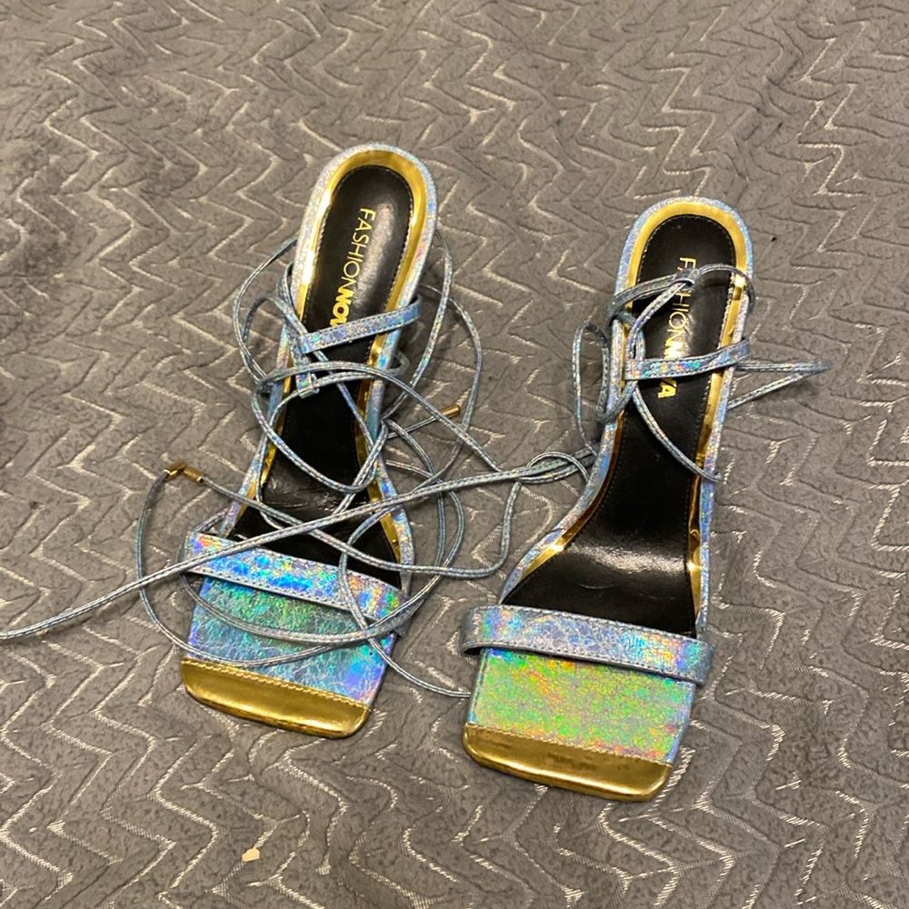 Fashion Nova Star Material Wrap Up Heels